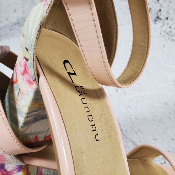 Chinese Laundry Judy Block Heel Floral Sandals 🌸🌼 EUC Size 7.5 - Picture 9 of 11